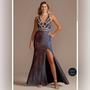 David’S Bridal Purple Shimmer Dress